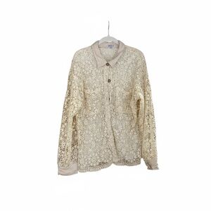 White Birch Cream Lace Women's button up